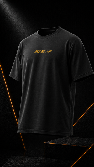 Face the Fury - Men's Oversize T-Shirt - Black Colour