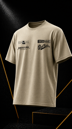 GARAGE - Men's Oversize T-Shirt - Beige Colour