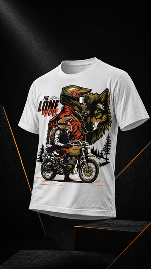 The Lone Wolf - Round Neck T-Shirt - White