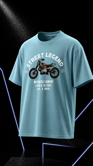 The Street Legend - Round Neck T-Shirt - Sky Blue