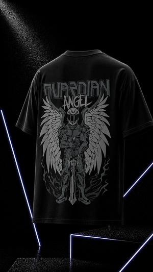 Guardian Angle - Men's Oversize T-Shirt - Black Colour