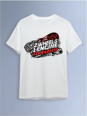 2 wheels 1 engine 0 limits  Round Neck T-Shirt