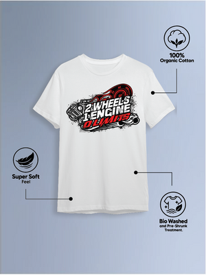 2 wheels 1 engine 0 limits  Round Neck T-Shirt