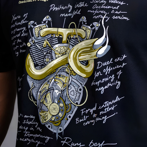 Metal Hearted - T-Shirt - Black