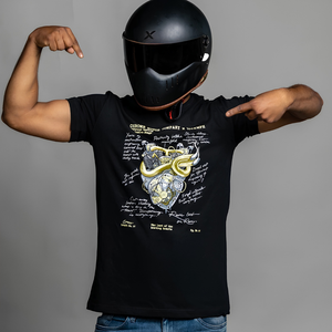 Metal Hearted - T-Shirt - Black