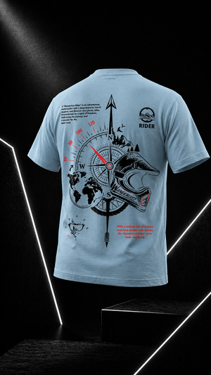 Wanderlust -  Round Neck T-Shirt - Desert Blue