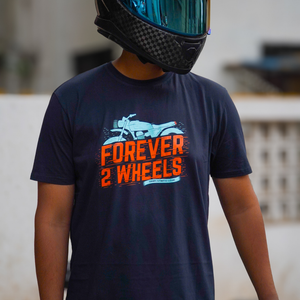 Forever Two Wheels - T-Shirt - Navy Blue
