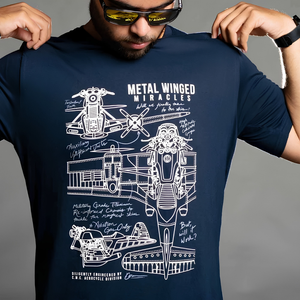 Metal Wings - T-Shirt - Navy Blue