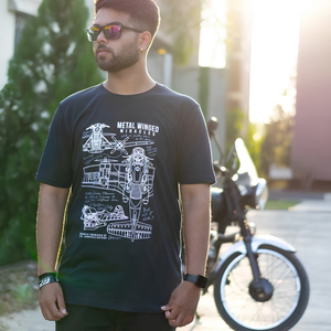 Metal Wings - T-Shirt - Navy Blue