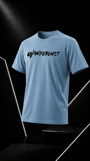 Wanderlust -  Round Neck T-Shirt - Desert Blue