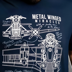 Metal Wings - T-Shirt - Navy Blue