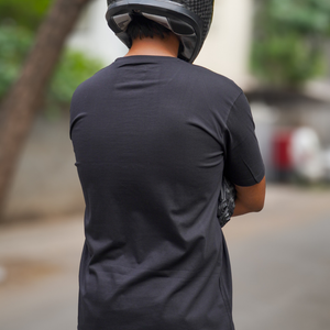 Rides Like a Lightning - Round Neck T-Shirt - Black