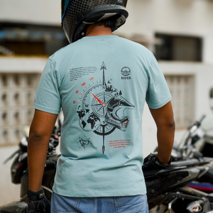 Wanderlust -  Round Neck T-Shirt - Desert Blue