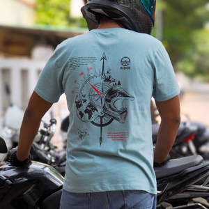 Wanderlust -  Round Neck T-Shirt - Desert Blue