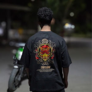 Hanya Mask  - Men's Oversize T-Shirt - Black Colour
