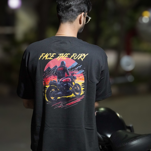 Face the Fury - Men's Oversize T-Shirt - Black Colour