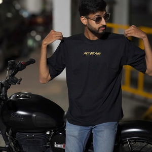 Face the Fury - Men's Oversize T-Shirt - Black Colour