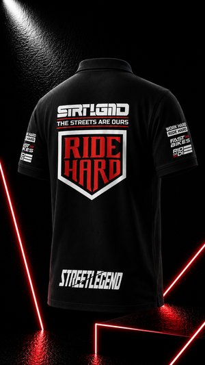 Ride Hard - Polo T-Shirt Black