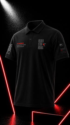 NEVER STOP RIDING - Polo T-Shirt -Black