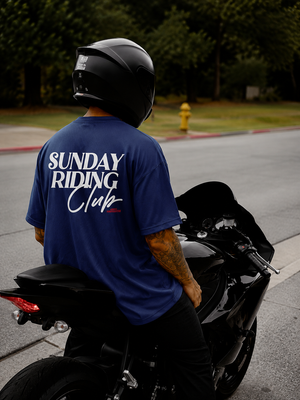 Sunday Riding Club- Men's Oversize T-Shirt- Navy Blue