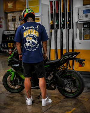 Midnight Riders - Men's Oversize T-Shirt - Navy Blue Colour