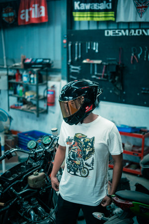 The Lone Wolf - Round Neck T-Shirt - White