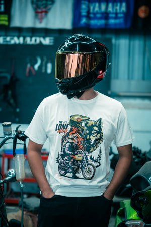 The Lone Wolf - Round Neck T-Shirt - White