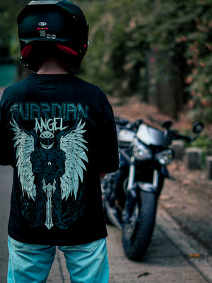Guardian Angle - Men's Oversize T-Shirt - Black Colour