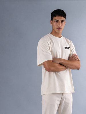 Everyday Racer front - Men's Oversize T-Shirt - White Colour