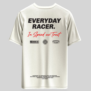 Everyday Racer front - Men's Oversize T-Shirt - White Colour