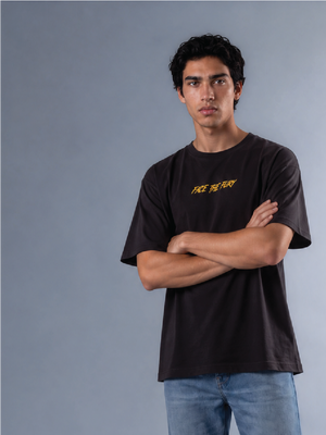 Face the Fury - Men's Oversize T-Shirt - Black Colour