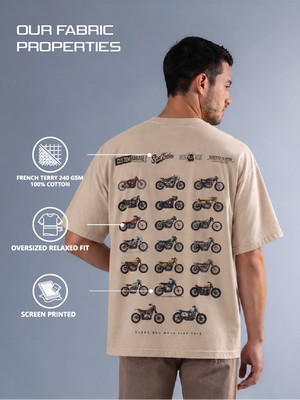 GARAGE - Men's Oversize T-Shirt - Beige Colour