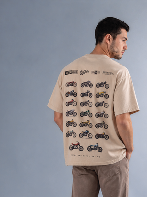 GARAGE - Men's Oversize T-Shirt - Beige Colour