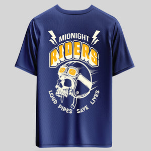 Midnight Riders - Men's Oversize T-Shirt - Navy Blue Colour