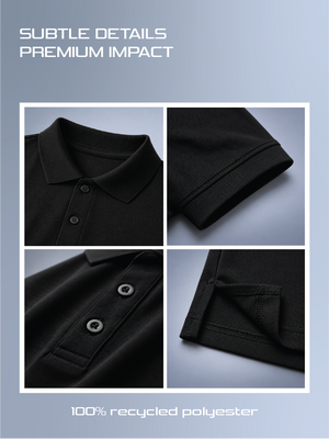 NEVER STOP RIDING - Polo T-Shirt -Black