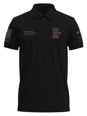 NEVER STOP RIDING - Polo T-Shirt -Black