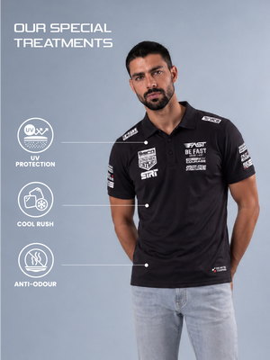 Ride Hard - Polo T-Shirt Black