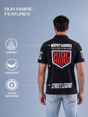 Ride Hard - Polo T-Shirt Black