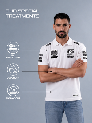Ride Hard - Polo T-Shirt White