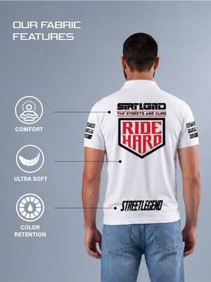 Ride Hard - Polo T-Shirt White