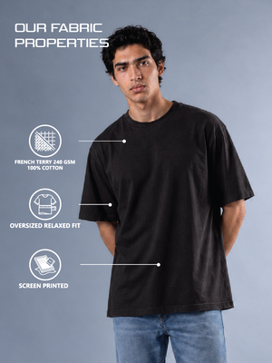 100kmph Basics Oversize T-Shirt Black