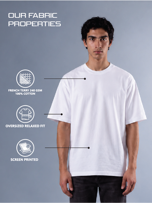 100kmph Basics Oversize T-Shirt White