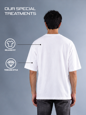100kmph Basics Oversize T-Shirt White