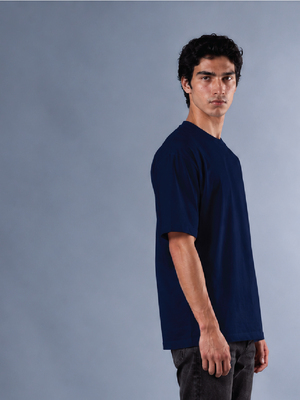 100kmph Basics Oversize T-Shirt Navy Blue