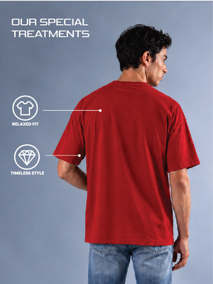 100kmph Basics Oversize T-Shirt Red