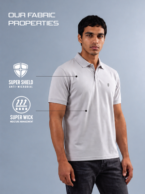 100kmph Basics Polo T-Shirt White