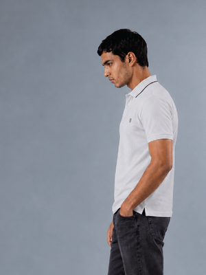 100kmph Basics Polo T-Shirt White