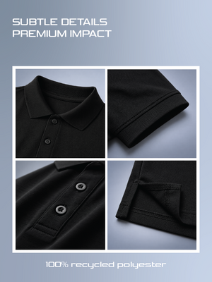 100kmph Basics Polo T-Shirt Black