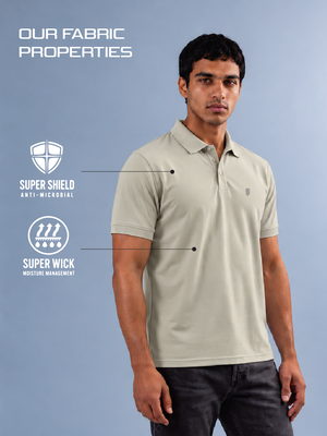 100kmph Basics Polo T-Shirt Aluminium