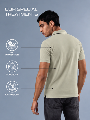 100kmph Basics Polo T-Shirt Aluminium